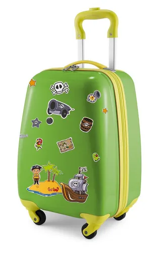 Hauptstadtkoffer Handgepäckkoffer For Kids, 4 Rollen, Piraten-Design - Bunter Kindertrolley mit 4 leisen Rollen, ideal für Reisen. Mit 24 Litern Volumen und cleverem Innenraum für Kleidung und Spielzeug. Leicht und robust, perfekt für kleine Abenteurer!