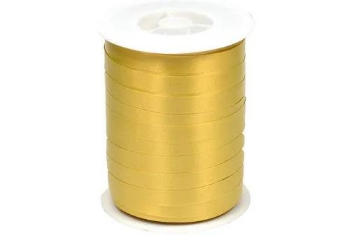 Star Dekoband, Geschenkband Ringelband 10mm x 250m Rolle Gold