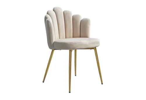 Polsterstuhl MARIS in Beige mit Goldbeinen - Eleganter Polsterstuhl MARIS mit ergonomischer Rückenlehne für hohen Sitzkomfort. Ideal für stilvolle Küchen und Esszimmer, vereint er modernes Design und Funktionalität.