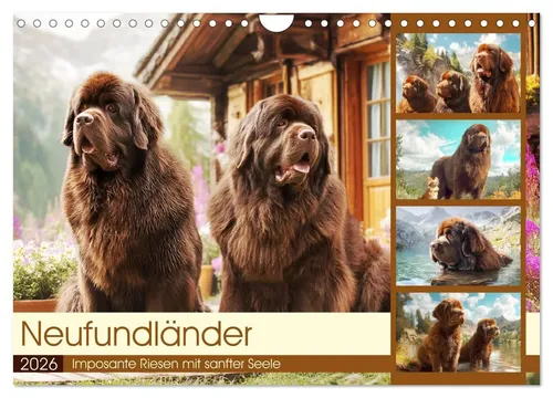 Neufundländer Wandkalender 2026 von CALVENDO