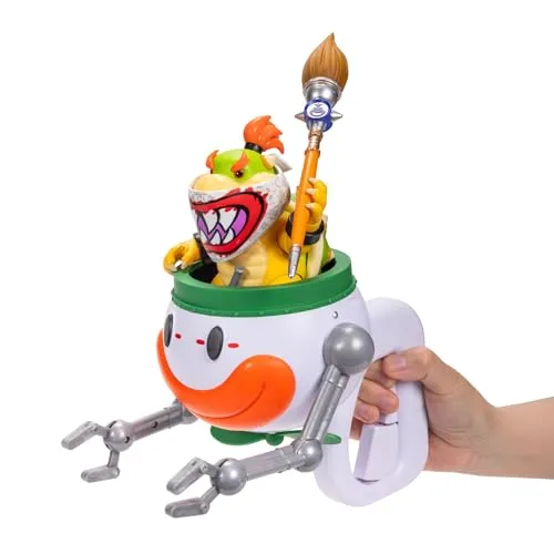 Jakks Pacific Super Mario Galaxy - Bowser Jr. Figur mit Clownauto - Erlebe Abenteuer mit Bowser Jr. im Clownauto! Ideal für Fans der Super Mario Galaxy Reihe. Spielzeugfigur für kreative Spielstunden und Sammelspaß! Perfekt für Action- & Spielzeugfiguren Liebhaber.