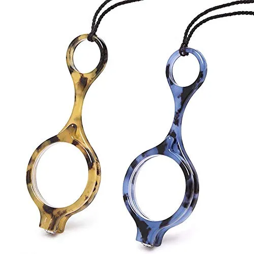 TERAISE Mini Faltbare Lesebrille Pendant Collier Readers Leichte tragbare Anti-Verlust-Lesebrille mit exquisitem Etui für Frauen und Männer(1.5X)