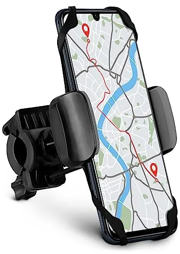 moex Handyhalterung Fahrrad für Samsung A + J Reihe | Dreh- & Schwenkbar, Fahrrad Handyhalter Smartphone Halterung Handy, MTB, E-Bike, Rennrad - Schwarz