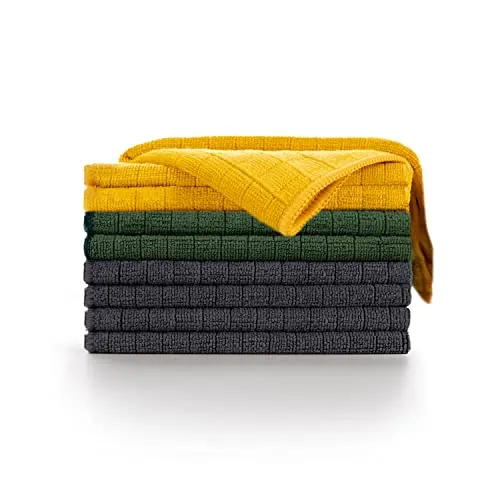 Blumtal 8er-Set Premium Mikrofasertücher - Saugstarke, fusselfreie Allzwecktücher - Küchentextilien, die streifenfrei reinigen und mehr Feuchtigkeit aufnehmen als herkömmliche Tücher. Ideal für Haushalt und Auto, waschbar bei 60 Grad und schadstofffrei.