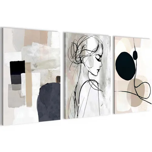 Wandbilder Set Abstrakt Wohnzimmer in beige von Novart