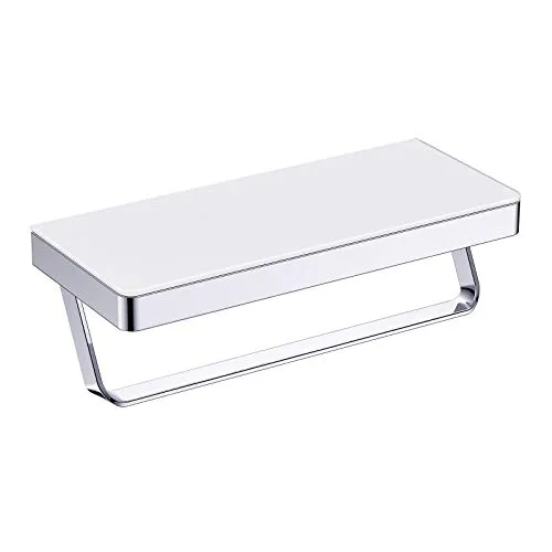 BERNSTEIN Handtuchhalter G504 Edelstahl - mit Ablage aus Glas