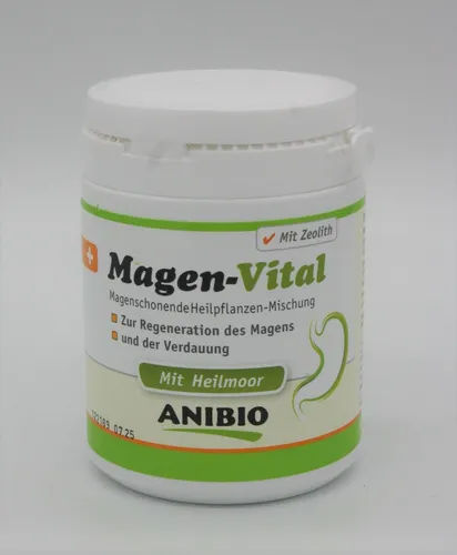 Anibio Magen Vital - Nahrungsergänzung für Hunde und Katzen - Vitamine & Zusätze mit Heilmoor für eine gesunde Verdauung. Ideal für Hunde und Katzen jeden Alters und jeder Größe, hergestellt in Deutschland.
