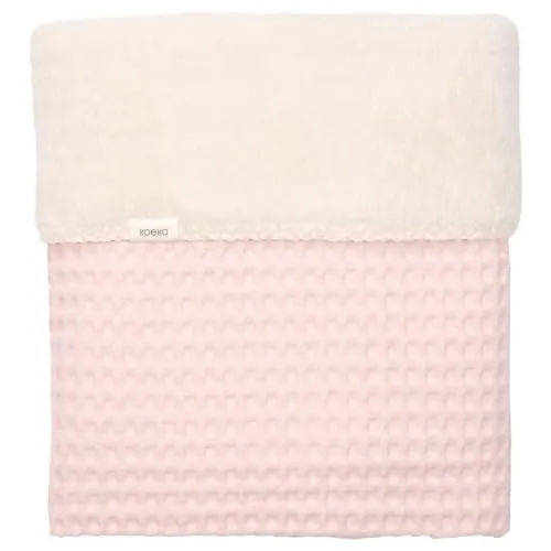 Koeka Babydecke - Kuscheldecke - Für Babywiege Und Babykorbe -mit Teddy Gefüttert - Oslo - Waffelstoff Aus Baumwolle - Atmungsaktiv - Abwaschbar -