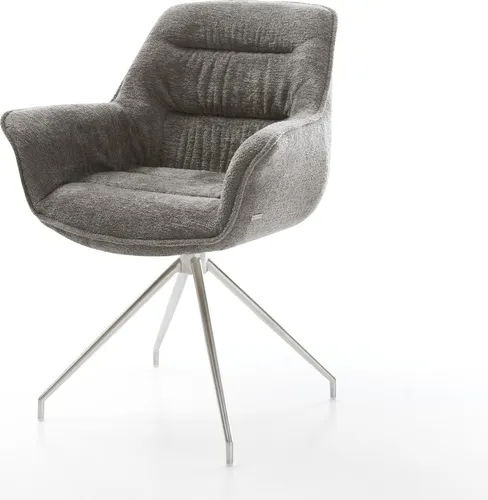 DELIFE Esszimmerstuhl Kaira-Flex Bouclé Soft Schlamm mit Edelstahl-Kreuzgestell - Der stilvolle Kaira-Flex Esszimmerstuhl verbindet elegantes Design mit Komfort. Der hochwertige Bouclébezug in sanftem Schlamm und das robuste Edelstahlgestell bieten eine edle Optik und hohe Stabilität für Ihr Zuhause.