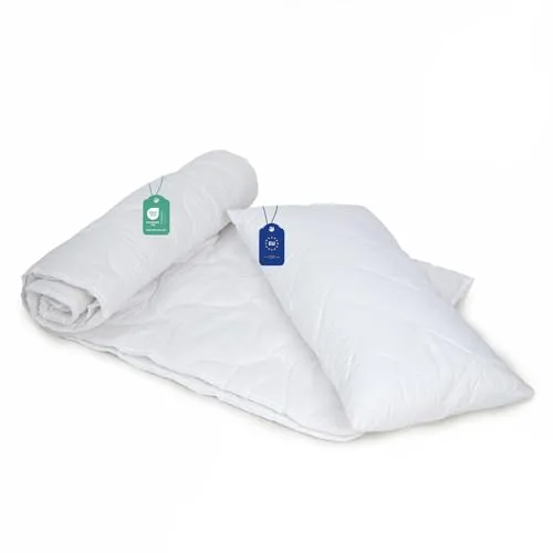 Livessa Bettdecke 155x220 mit Kissen 40x80cm - Ganzjahreskomfort für Kinder - Bettdecken für Kinder, ideal für alle Jahreszeiten mit 300 g/m² Füllung, Oeko-Tex zertifiziert, weich und atmungsaktiv für optimalen Schlafkomfort.