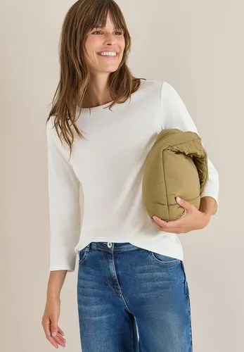 CECIL 3/4-Arm-Shirt mit U-Boot-Ausschnitt weiß L (42)