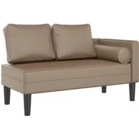 vidaXL Chaiselongue mit Kissen Cappuccino Kunstleder - Braun - Gartenmöbel mit elegantem Design und hohem Komfort. Die Chaiselongue aus langlebigem Kunstleder ist pflegeleicht und bietet mit hochelastischem Schaumstoff optimalen Sitzkomfort für entspannte Stunden.