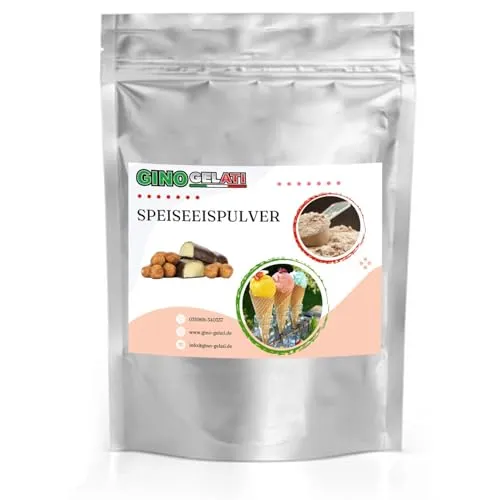 Gino Gelati Joghurt Marzipan Speiseeis Pulver 1 Kg, verschiedene Sorten, für Eismaschinen, Eis selber herstellen, Made in Germany, schnelle und einfache Zubereitung