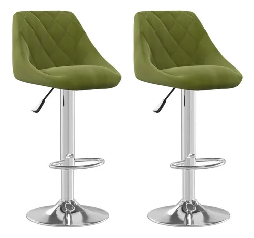 vidaXL Barhocker 2 Stk. Hellgrün Samt - Barhocker im 2er-Set mit weichem Samtbezug und verstellbarer Höhe, ideal für Bar- und Essbereiche. Genießen Sie optimalen Sitzkomfort und Flexibilität durch 360° Drehfunktion und integrierte Fußstütze.