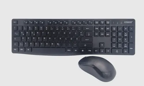 Schwaiger Tastatur und Maus Set kabellos RTMS0100 2,4GHz DE Layout QUERTZ Funk