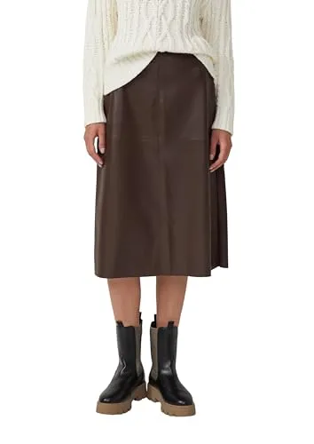 s.Oliver Midi-Rock aus Kunstleder in A-Linie in braun von s.Oliver