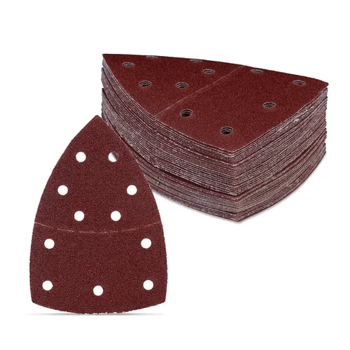 relaxdays Schleifdreieck Schleifpapier 50er Set - Braun, ideal für effizientes Schleifen mit Multischleifern