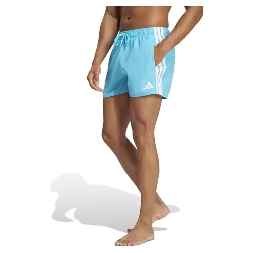 adidas Performance Badeshorts 3S BLD SH 3IN - Sportliche Badeshorts in Lucid Cyan/White, aus 100% Polyester, ideal für Schwimmbad und Strand, pflegeleicht und maschinenwaschbar.