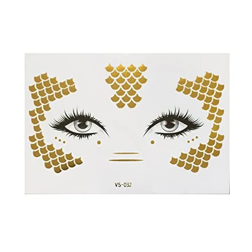 Gesichttattoo gold in gold von Tattoodrucker