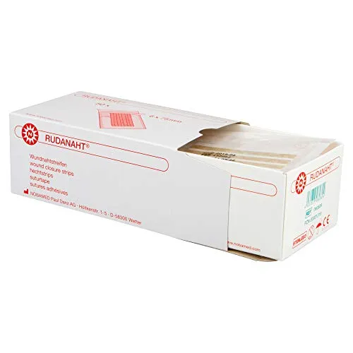 RUDANAHT Wundnahtstreifen steril hautfarben Packung à 50 Steril-Sets, Ausführung:Steril-Set à 3 Streifen. 6 mm x 75 mm