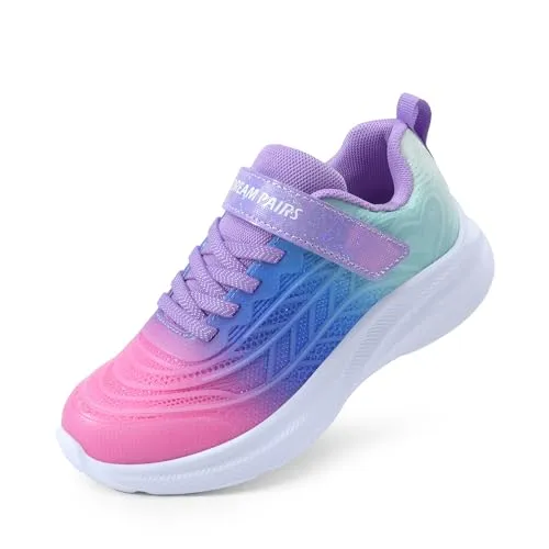 DREAM PAIRS Turnschuhe Kinder Sportschuhe Mädchen Jungen Sneaker Atmungsaktiv Laufschuhe Outdoor Klettverschluss,Size 37.5,Rosa/Blau/Grün,SDRS2411K