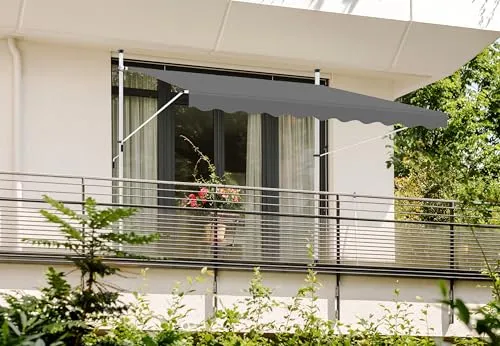 home Trends Klemmmarkise Balkonmarkise ohne Bohren - Markisen – Einfache Montage ohne Bohren, höhenverstellbar und ideal für Mietwohnungen, bietet zuverlässigen Sonnenschutz und UV-Schutz für Balkon und Terrasse.