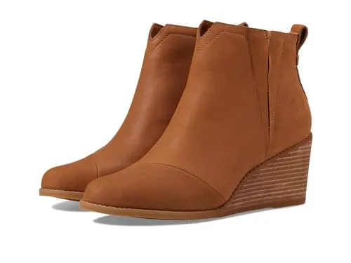 TOMS Damen Clare Stiefelette, Tan, 42.5 EU - Wanderschuhe mit komfortablem Keilabsatz, aus nachhaltigen Materialien gefertigt und ideal für stilvolle Outdoor-Abenteuer.