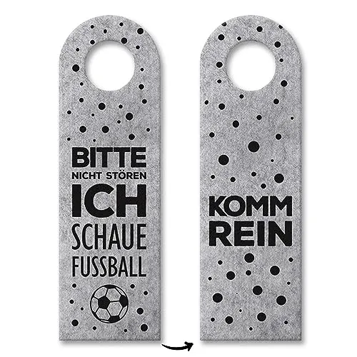 trendaffe - Bitte Nicht stören, ich schaue Fußball oder Komm rein Türhänger in Grau kicken