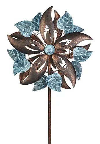 Kobolo Windrad Dekostecker ANEMOS XXL, 61x214 cm, Mehrfarbig, XXL Metallwindrad, wetterfest & stabil, dekorativer Gartenstecker für Beet, Rasen & Vorgarten
