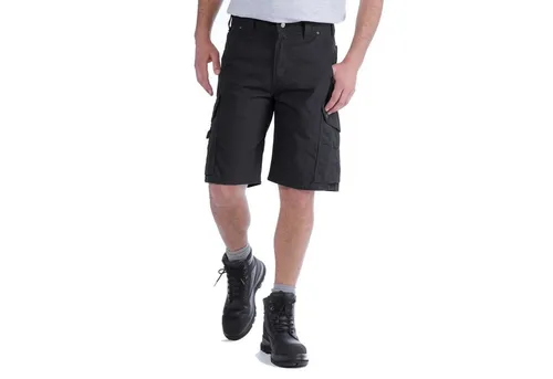 Carhartt Ripstop Work Short B357 - Schwarz - W28 - Robuste Cargo-Shorts aus strapazierfähigem Baumwoll-Ripstop-Material, ideal für Arbeit und Freizeit. Mit mehreren Taschen für Werkzeuge und einer lockeren Passform für optimale Bewegungsfreiheit.