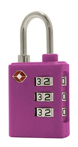 HAUPTSTADTKOFFER – Vorhängeschloss 3-stellig I TSA Zahlenschloss I TSA Schloss I Kofferschloss I Gepäckschloss I Kombinationsschloss I Farbe: Pink