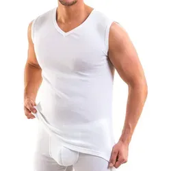 HERMKO Unterhemd 16050 - 2er Pack Herren Business Unterhemd mit V-Ausschnitt - Herrenunterhemden aus 50% Baumwolle und 50% Modal, OEKO-TEX® zertifiziert, ideal für ein angenehmes Tragegefühl im Business-Alltag.