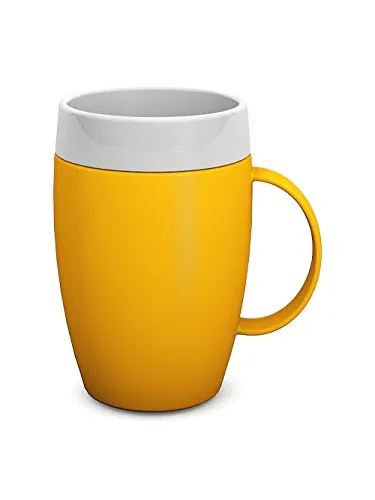 Ornamin Becher mit Trink-Trick 140 ml gelb - Thermobecher für selbstständiges Trinken - Kaffeetassen & Becher, mit konischem Innenraum für leichtes Austrinken ohne Hilfe; ideal für Senioren und Menschen mit Handicap.