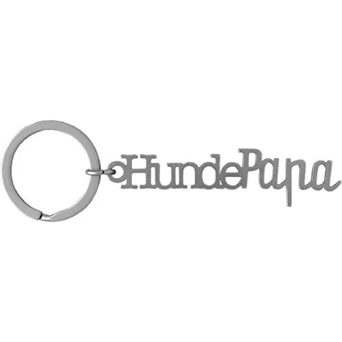 Sheepworld, Gruss und Co - 47038 - Schlüsselanhänger, Hunde Papa, Metall, Größe mit Schlüsselring: 9,6cm x 3cm, Farbe: Silber