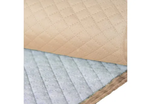maDDma Stoff 1m Meterware Raute Steppstoff 158cm breit, beige