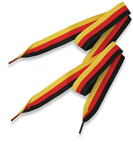 KarnevalsTeufel Fan Schnürsenkel Deutschland Fanartikel schwarz-rot-Gold Schnürschuhe, Länge ca. 130 cm, Erwachsene