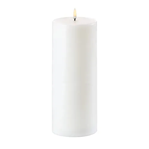 Uyuni LED Stumpenkerze 10x25cm nordic white - Kerzen – Echte Wachsoberfläche und 3D-Flamme für ein realistisches Flackern, rauch- und rußfrei, ideal für stimmungsvolle Beleuchtung.