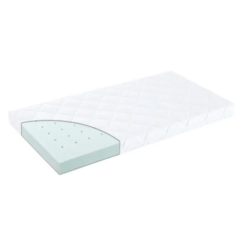 Träumeland T014301 Babymatratze Regenbogen 60 x 120 cm - Matratze für Babys mit punktelastischem Kaltschaum und vertikalen Luftkanälen, ideal für Allergiker. Abnehmbarer Bezug, waschbar bis 60°C und schontrocknergeeignet.