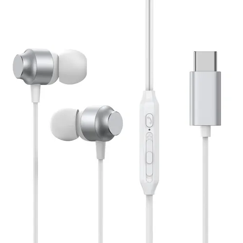 Joyroom JR-EC06 USB-C In-Ear Kopfhörer, Elegantes Silber Design