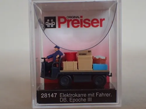 Preiser Elektrokarre Grau mit Fahrer  DB Ep.3 28147 H0 1:87 OVP Einzelfig