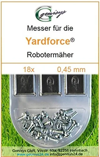 Genisys 18 Ersatz-Messer Qualitäts-Klingen 0,45mm kompatibel mit Yardforce SC 600 Eco SC600-Eco SA 900 SA900 SA 600 H SA600H