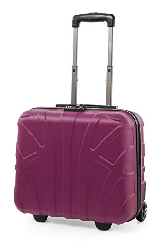 suitline Pilotenkoffer Business Trolley 38x42x22 cm (29 L) Hartschalen Bordtrolley mit Laptopfach 15 Zoll TSA Schloss 2 Rollen Teleskopgriff leicht Koffer für Business Reise Meeting Flug, Silber