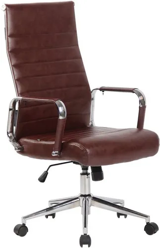 TPFLiving Bürostuhl Koro - Kunstleder Bordeauxrot - Bürostuhl mit modernem Design und exzellenter Polsterung für höchsten Komfort, ideal für stilbewusste Arbeitsumgebungen.