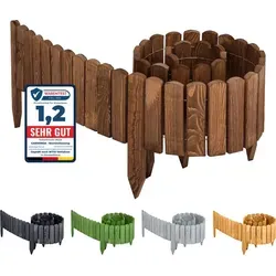 Garronda Beeteinfassung Holz Rollzaun 200 x 8 cm - Rasenkante aus imprägniertem Holz, flexibel formbar und ideal zur Abgrenzung von Beeten oder Pflanzen. Wetter- und schädlingsbeständig, einfache Installation mit Gummihammer.