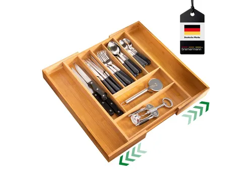 bremermann Besteckkasten Besteckkasten ausziehbar // Bambus // ca. 33,7 - 50 x 44,7 cm (1 St), Breite flexibel einstellbar