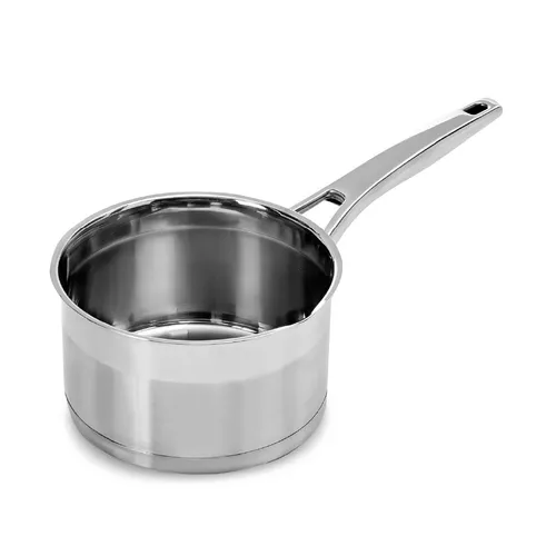 Milchtopf Induktion 16 cm Edelstahl 1,85 L Schüttrand Silber
