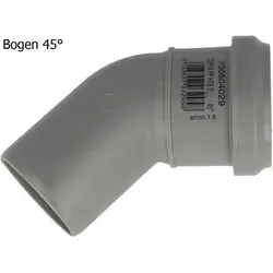 Ht Bogen Ø 90 X 45°, Mit Einseitiger Steckmuffe Und Gummidichtung