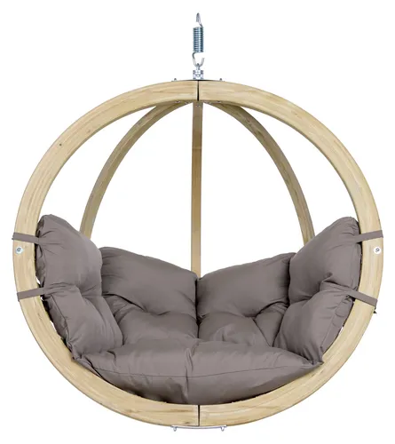 AMAZONAS Globo Chair - Wetterfester Hängesessel mit Super Soft Polsterung - Hollywoodschaukel aus FSC-zertifiziertem Holz, für drinnen und draußen. Mit extrem widerstandsfähigem, wasserabweisendem Stoff und hoher Traglast von bis zu 120 kg für ultimativen Komfort.