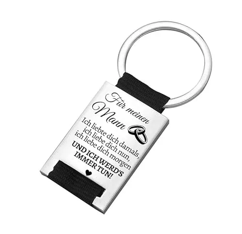 PREMIUM Schlüsselanhänger mit edler Gravur Liebesbotschaft I Glücksbringer für deinen Lieblingsmensch I Geschenk Frau & Mann 