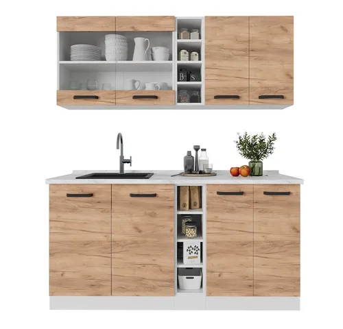 Vicco Küchenzeile R-Line, Goldkraft Eiche/Weiß, 160 cm von Vicco